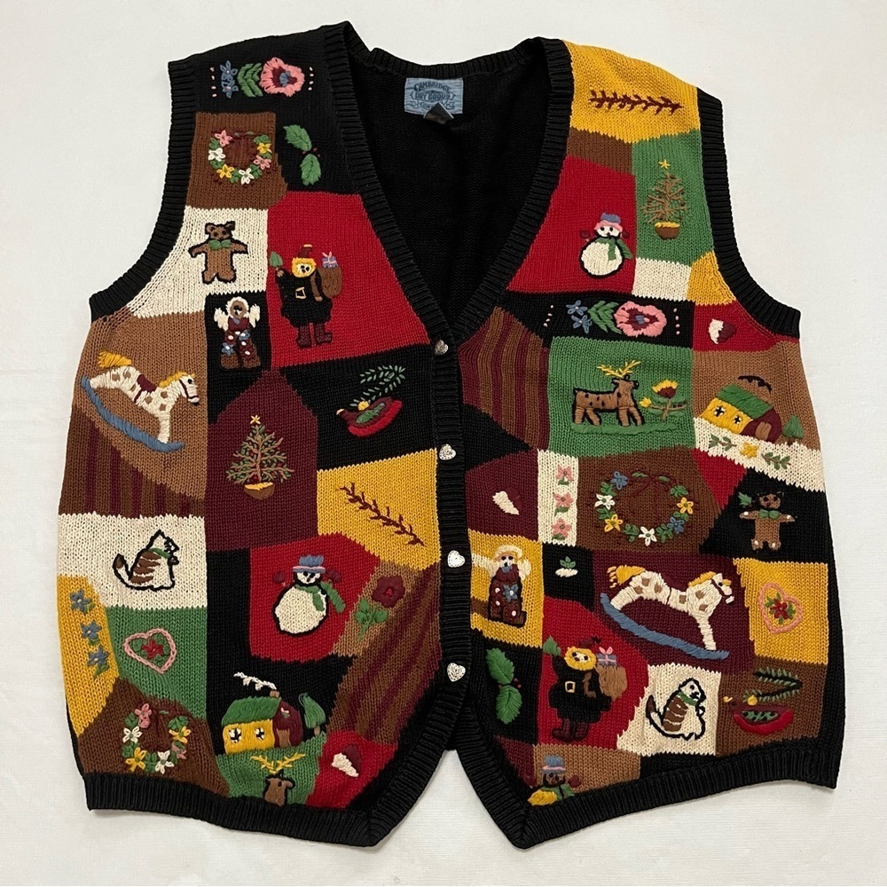 Vintage Cambridge Dry Goods Company Christmas Sweater Vest Country 90’s